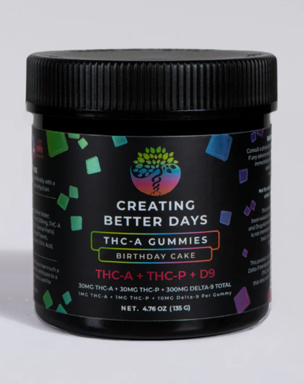 Creating Better Days 360mg THC-A-THC- P- D9 Gummies