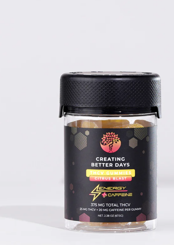 Creating Better  Days 375mg THC-V+Caffeine Energy- Citrus Blast Gummies