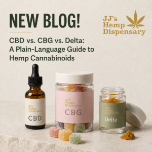 CBD, CBG and delta explained at JJ's Hemp dispensary