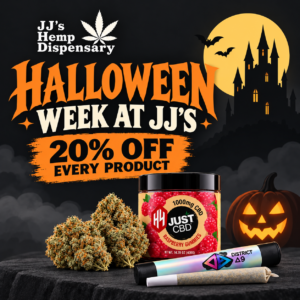 Unopened product formats at JJ’s with the Halloween week offer of 20 percent off every product.